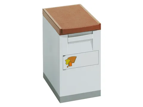 Afvalbak afvalverzamelaar 15 liter 355x200x300mm ombouw/deksel bruin