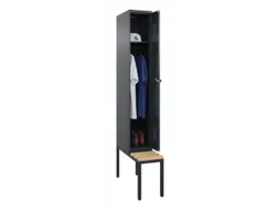 locker met bank,HxBxD 2120x300x815mm,1vak,vak B 300mm,draaigrendel