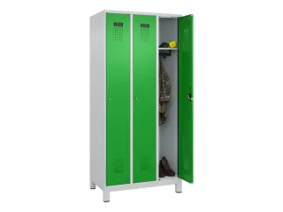 locker,HxBxD 1950x900x500mm,3vak,vak B 300mm,cil.-slot,voeten - 1
