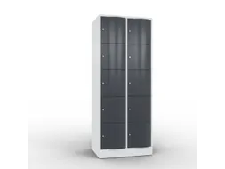 lockerkast 1950x770x640mm 2x5 vakken RAL7035 front RAL7021 sokkel