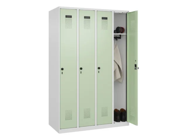 locker,HxBxD 1850x1200x500mm,4vak,vak B 300mm,draaigrendel