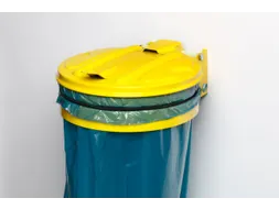 Afvalverzamelaar 120 Liter Wand Plaatstaal Met Deksel Geel