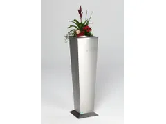 Staande asbak van RVS,HxBxD 1100x310x310mm,RVS,inzet v. planten