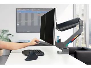 Monitorarm Kensington SmartFit dubbel dwarsbalk handgreep - 6