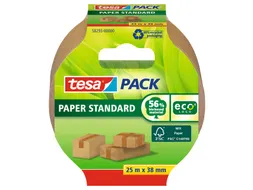 Verpakkingstape Tesapack Papier Standard ecoLogo 38mmx25m bruin