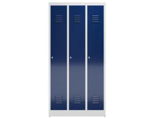 garderobekast 1800x870x500mm 3vak klink sokkel romp RAL7035 RAL5010 - 2
