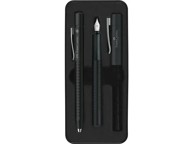 Balpen en Vulpen Faber-Castell Grip 2011 zwart in giftbox