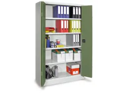 Ruime Vouwdeurkast 1950x1200x500mm 4legborden Ral7035 Front Ral6011