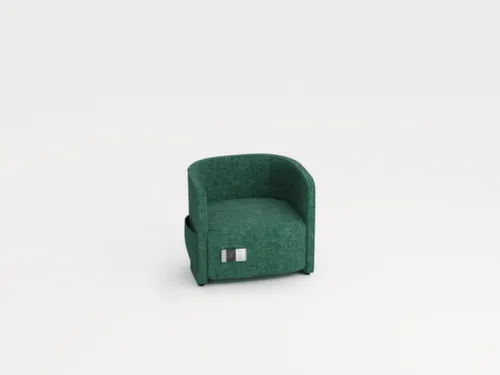 fauteuil,1-zits,stof turkoois,HxBxD 760x860x760mm,stekkerdoos,2xUSB