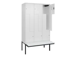 Z-garderobekast,HxBxD 2120x1200x815mm,6vak,vak B 400mm,cil.-slot - 2