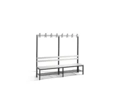 Omkleedbank 2000mm Pvc-Zitlatten Enkel Hakenlijst Schoenenrek Ral7021