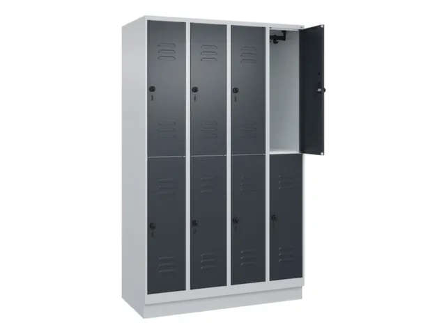 dubbeldekse locker,HxBxD 1950x1200x500mm,4x2vak.,vak B 300mm