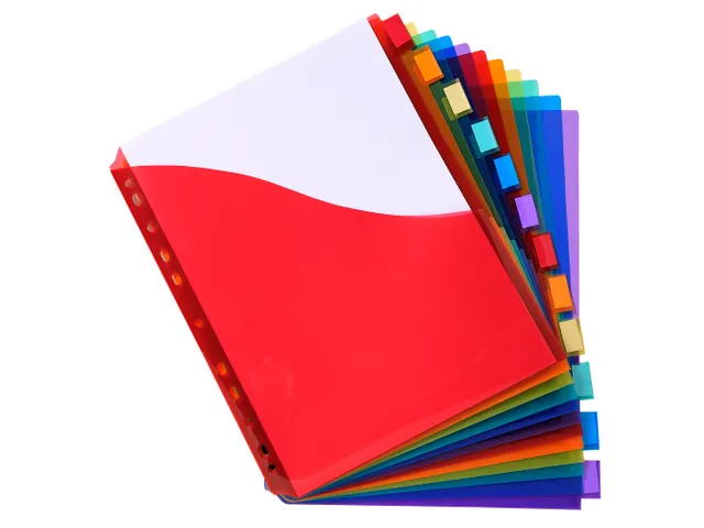 Tabbladen PP A4+ L-m ap + etiket 12 tabs