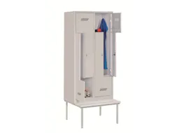 Z-garderobekast,HxBxD 2100x800x800mm,vak B 400mm,RAL7035,front RAL6011