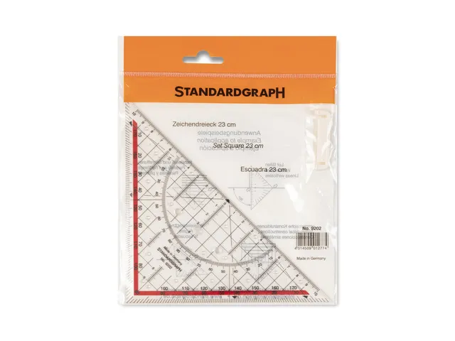 Équerre Standardgraph 23 cm avec poignée amovible en plastique