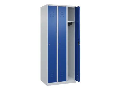 locker,HxBxD 1850x750x500mm,3vak,vak B 250mm,cil.-slot,staand op vloer