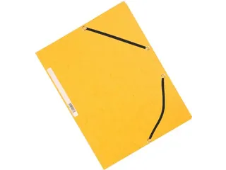 Elastomap A4 Met 3 Kleppen Karton Geel Voor 200 Vel Pak 10 Stuks - 3