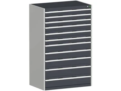 ladekast HxBxD 1600x1050x750mm 11laden RAL7035 front RAL7016