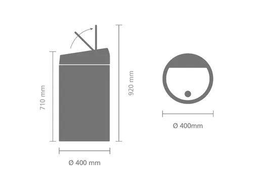 Brabantia Afvalbak Touch Bin 60 Liter Mat Zwart
