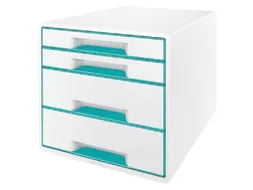 Ladenblok Leitz WOW Cube 4 laden wit/ijsblauw
