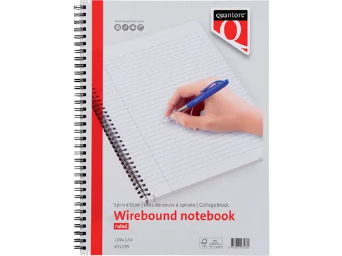 Spiraalblok Quantore A4 lijn spiraal 100vel 70gr