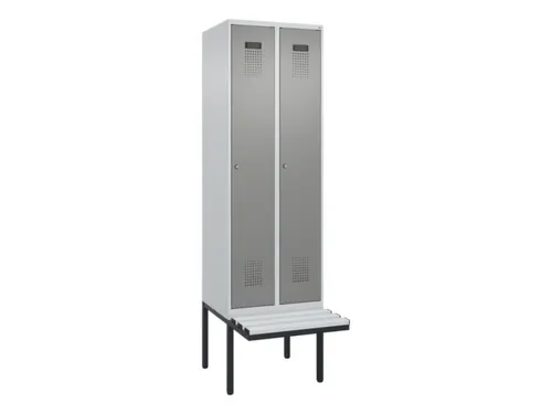locker met bank,voor scheiding van kleding,HxBxD 2120x600x815mm,2vak