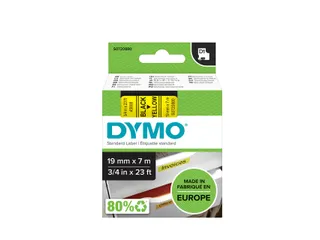 Labeltape Dymo 45808 D1 S720880 19mmx7m zwart op geel - 1