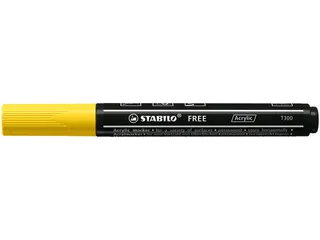 Acrylmarker STABILO Free Acrylic T300 geel 2-3mm - 3