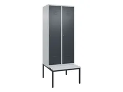 locker met bank,HxBxD 2120x800x815mm,2vak,vak B 400mm,cil.-slot