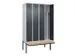 locker met bank,voor scheiding van kleding,HxBxD 2120x1200x815mm,4vak