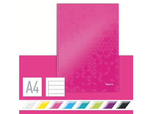 Notitieboek Leitz WOW A4 lijn roze