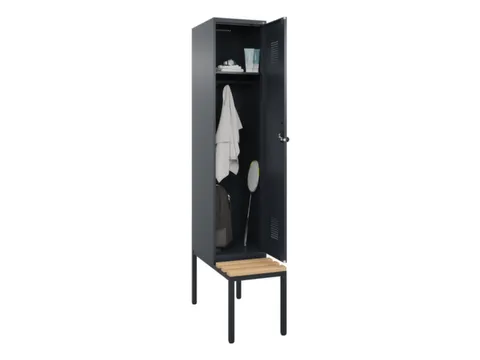 locker met bank,HxBxD 2120x400x815mm,1vak,vak B 400mm,draaigrendel