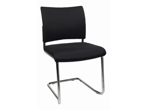 Bezoekersstoel Stof Zwart Zitting 450x480x450mm Sledeframe