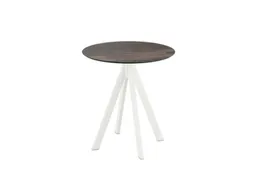 bistrotafel,HxØ 730x700mm,rond,4voeten wit,blad HPL Riverwashed Wood