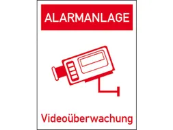 waarschuwingsetiket,Alarminstallatie videobewaking,PVC,rood/wit