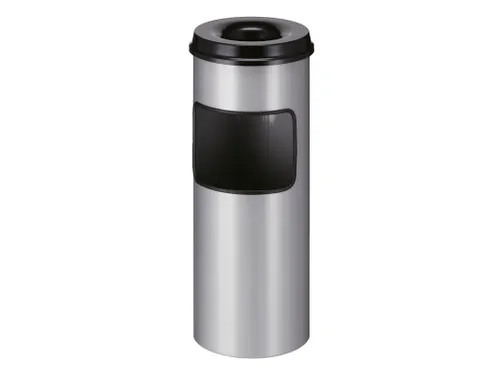 As-papierbak met dover 30 Liter aluminiumgrijs zwart