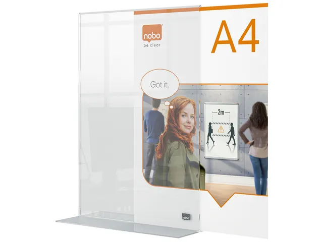 Infobord Nobo Premium Plus A4 acryl vrijstaand