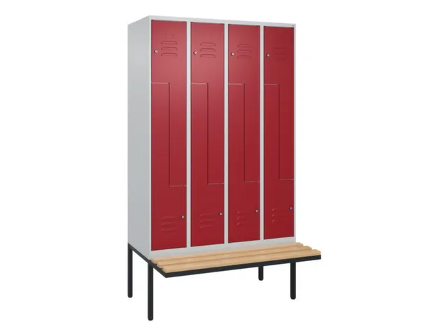 Z-garderobekast,HxBxD 2120x1200x815mm,8vak,vak B 300mm,cil.-slot