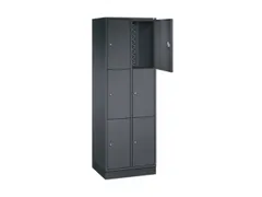 lockerkast,HxBxD 1950x620x500mm,2x3vakken,cil.-slot,sokkel
