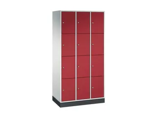 lockerkast,RAL 7035/RAL 3003,HxBxD 1950x920x500mm,3x4vakken,cil.-slot - 2