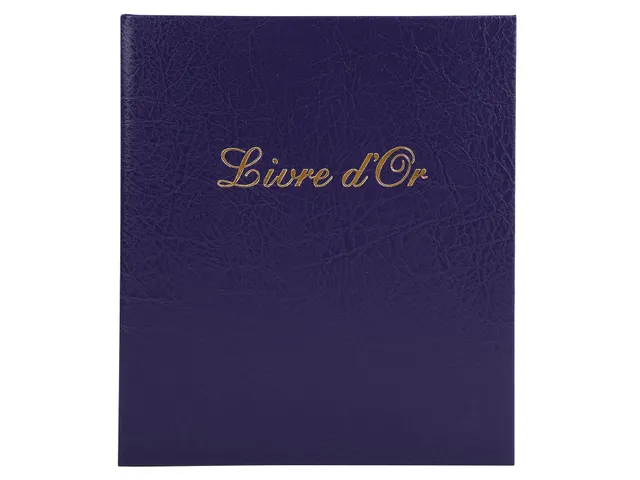 Livre d'or Balacron avec titre 140 pages blanches - 21x19 cm vertical