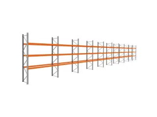 palletstelling,basis+9xaanbouw,HxBxD 3990x28100x1100mm,vakl. 3000kg - 1