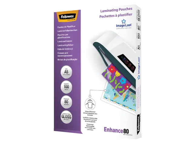Lamineerhoes Fellowes A5 80 micron glanzend Voordeelbundel