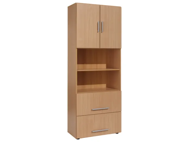 kantoor-combikast HxBxD 2160x800x420mm dubbele vleugeldeur beuken