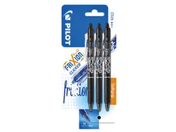Rollerpen Pilot Frixion Ball Clicker 0.7mm Medium Zwart Blister 3 st