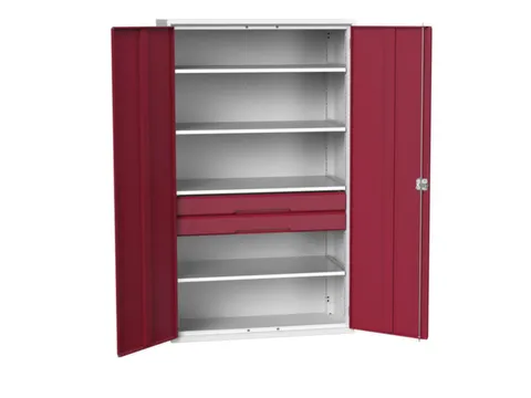 universele kast,HxBxD 2000x1300x550mm,4xStalen bodem,2lade(n)