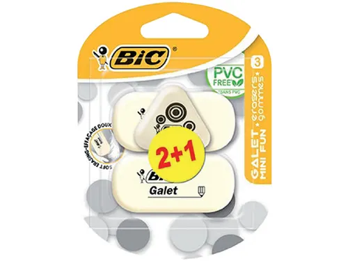 Gum Bic Galet pvc vrij zacht potlood wit blister à 3 stuks