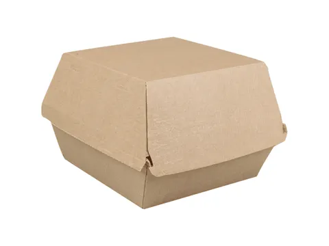 Hamburgerbak Biodore 120x120x100mm bruin papier 318 Stuks