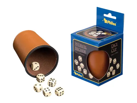 Dobbelbeker Tuckers Fun Factory kunstleer incl 6 dobbelstenen