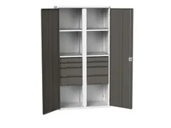 universele kast,HxBxD 2000x1050x550mm,4xStalen bodem,8lade(n)